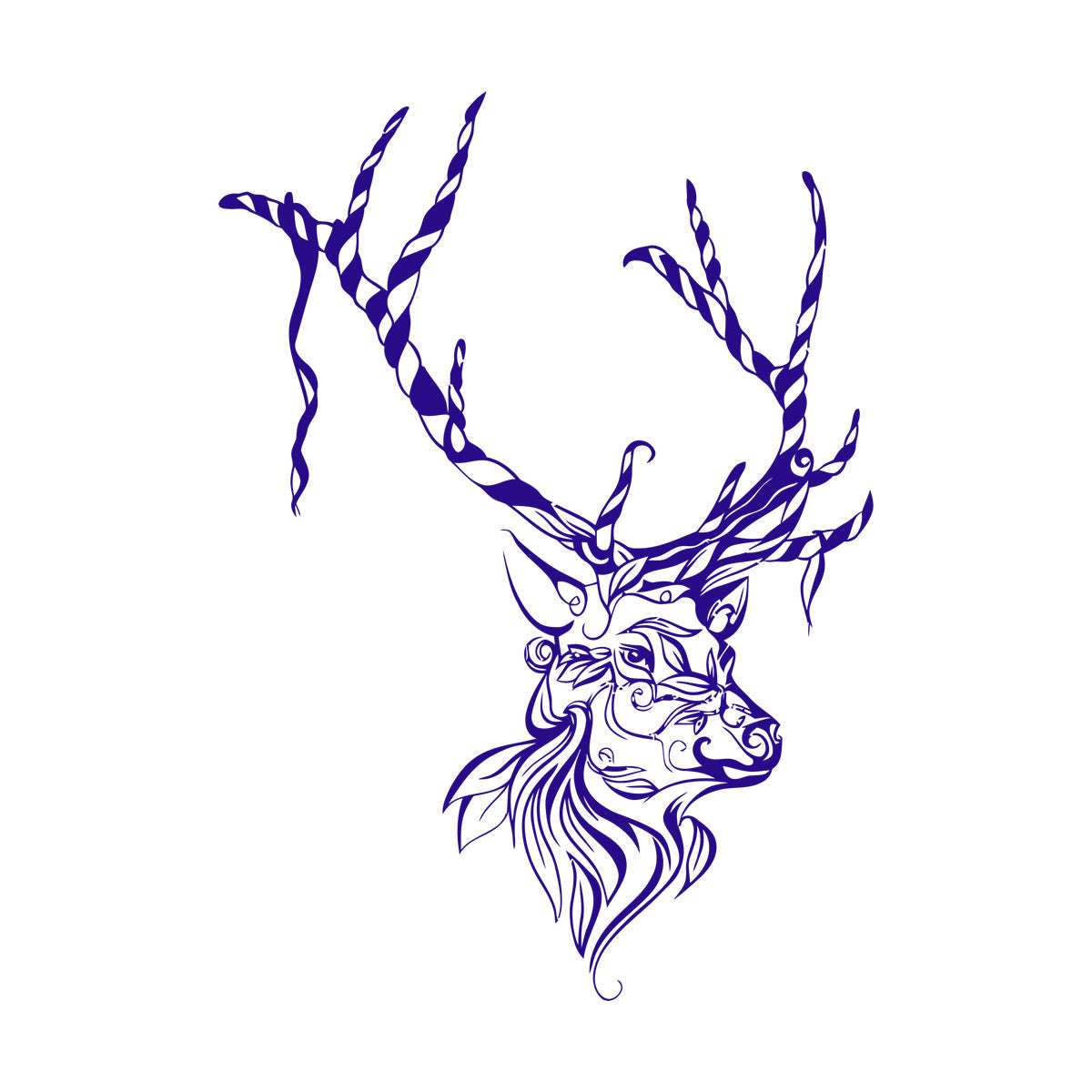 Wall Vinyl Sticker Decor Christmas Deer Animal Reindeer Tribal Self Adhesive