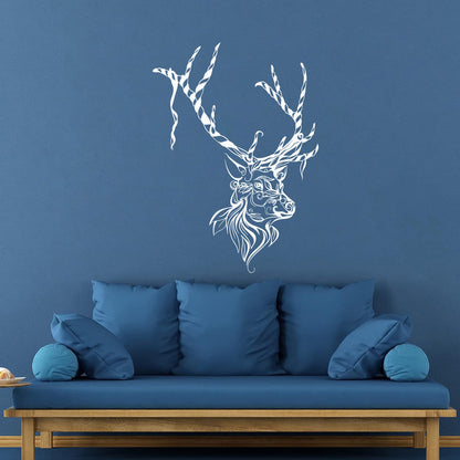 Wall Vinyl Sticker Decor Christmas Deer Animal Reindeer Tribal Self Adhesive