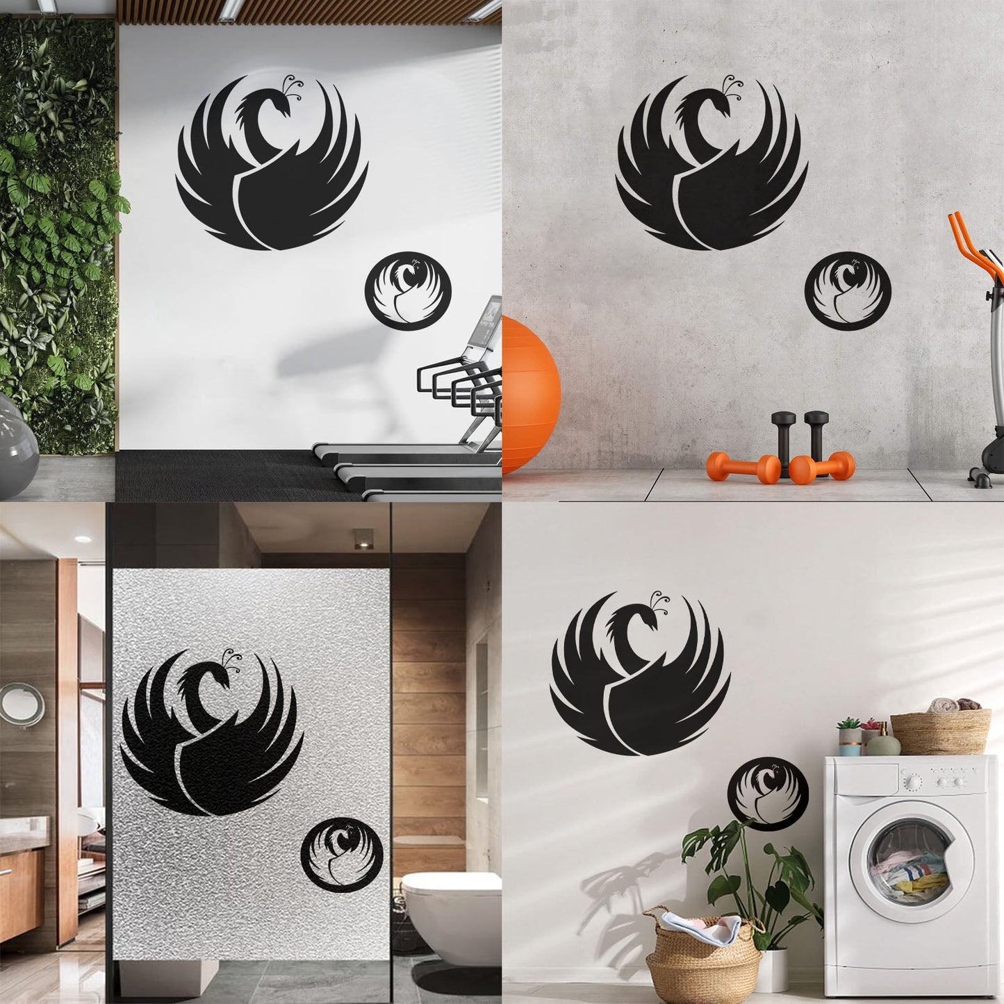 Fine Carving Decals Animal World Swan Bird Feathers Neck Store Decoration