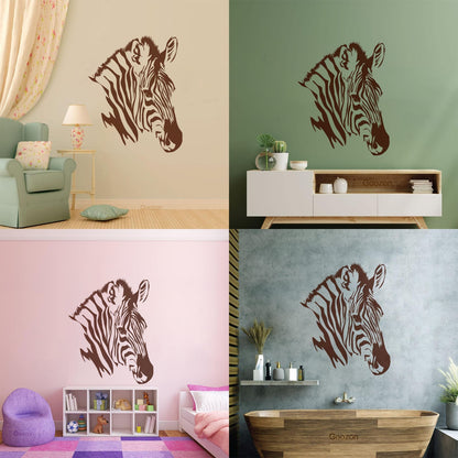 Lettering Decals Zebra Head African Animals Zoo Self Adhesive