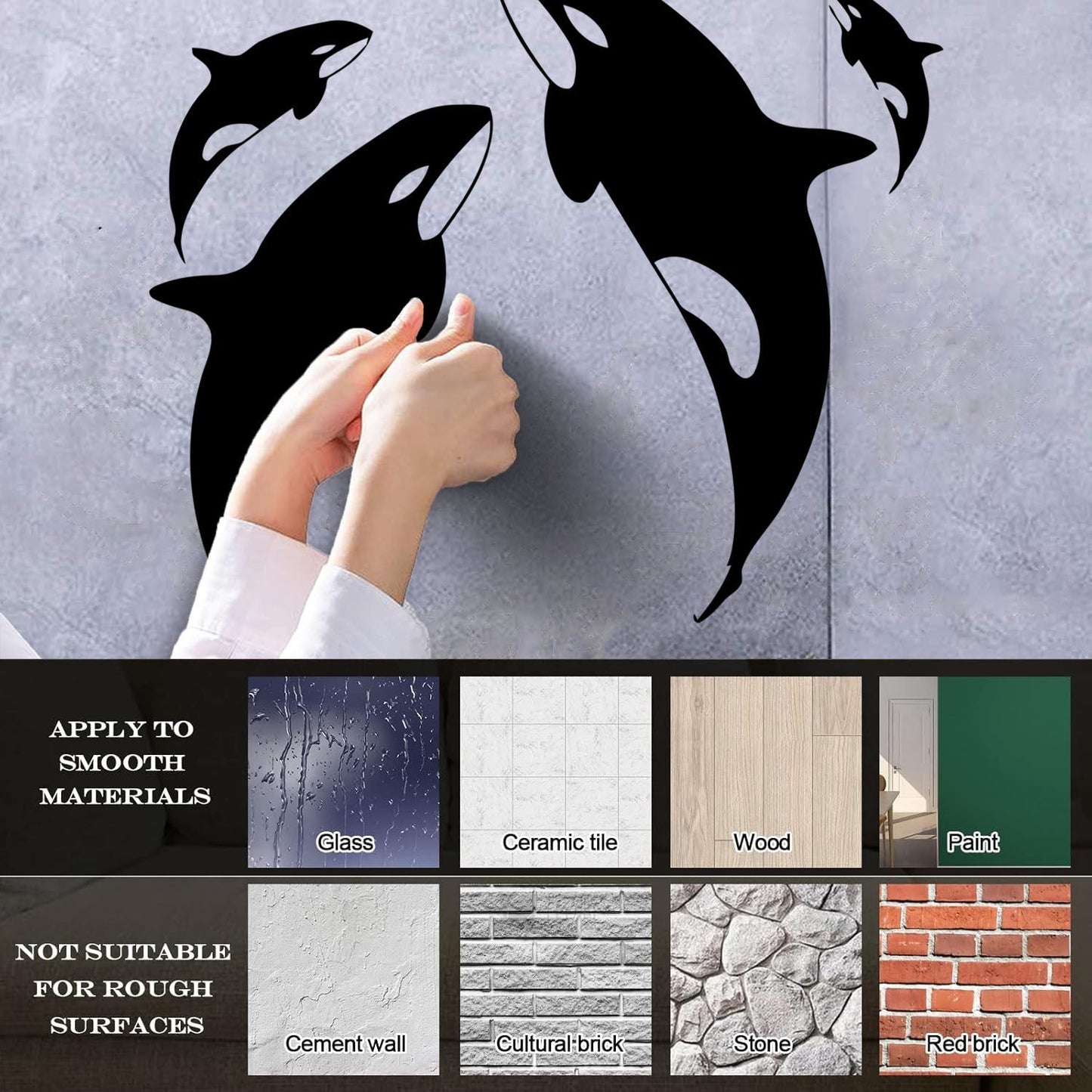 Wall Decals Pvc Whale Ocean Marine Animals Sea Do Not Damage The Wall Surface