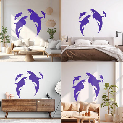 Wall Decals Pvc Whale Ocean Marine Animals Sea Do Not Damage The Wall Surface