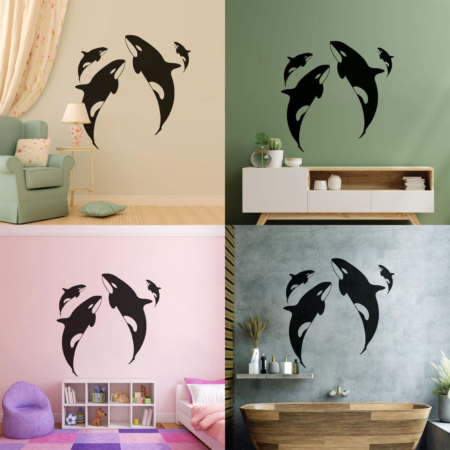 Wall Decals Pvc Whale Ocean Marine Animals Sea Do Not Damage The Wall Surface