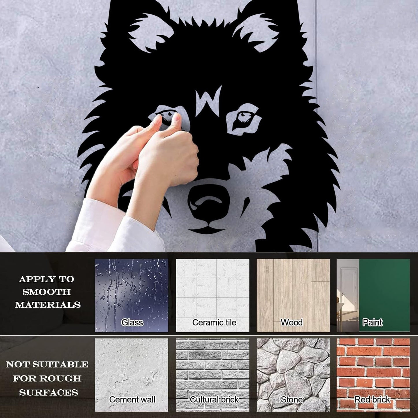 Lettering Stickers Wolf Beautiful Animal Zoo Tribal Multi Color Selection