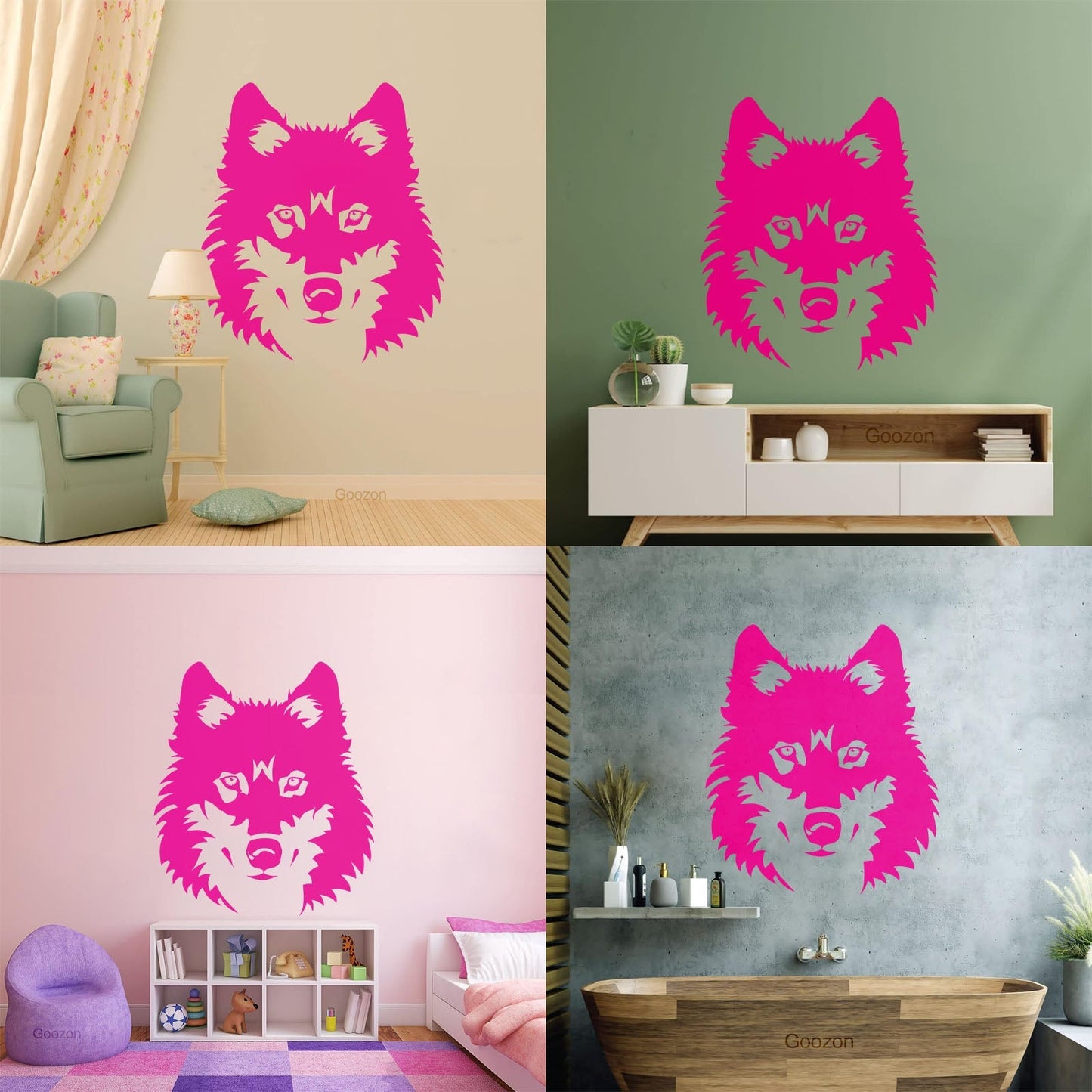 Lettering Stickers Wolf Beautiful Animal Zoo Tribal Multi Color Selection