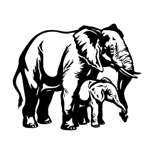 Wall Decals Paster Paper Elephant Famiy African Africa Jungle Animals Home Equipped With Transfer Film Kit