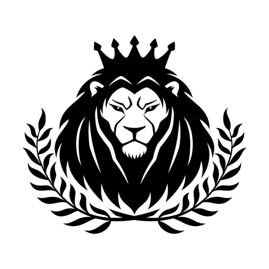 Wall Vinyl Sticker Decor Abstract Animal Lion Head King Crown Can Modify And Add Information