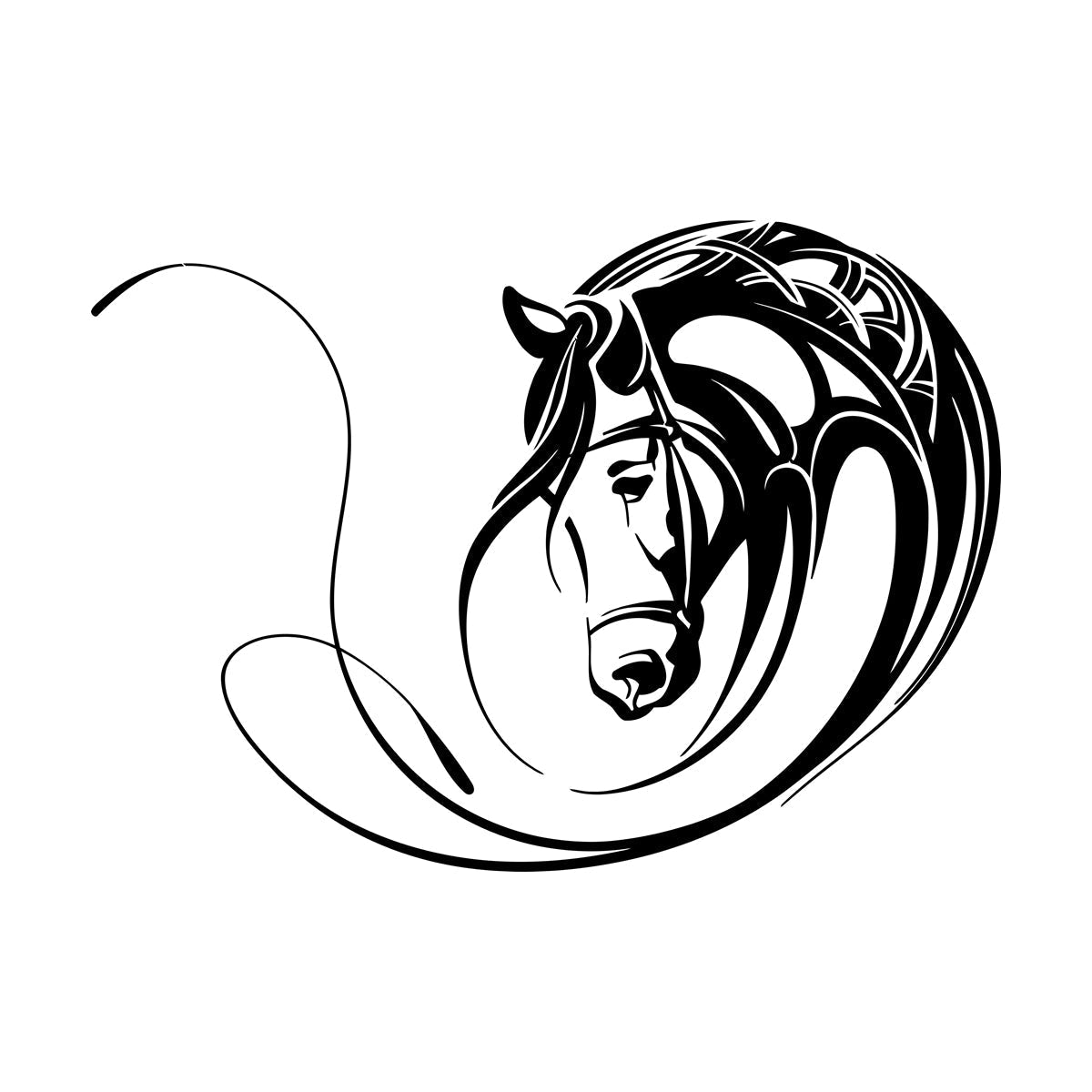 Fine Carving Stickers Abstract Animal Pet Horse Head Stable Art Decoration