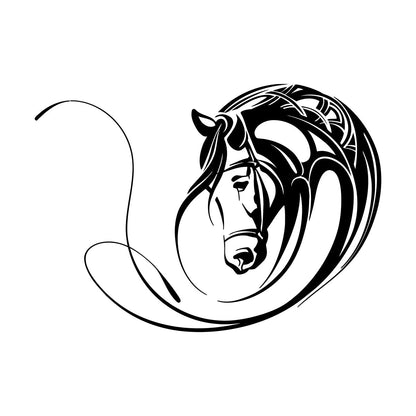Fine Carving Stickers Abstract Animal Pet Horse Head Stable Art Decoration