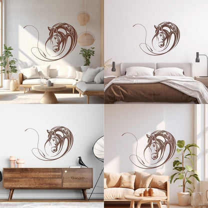 Fine Carving Stickers Abstract Animal Pet Horse Head Stable Art Decoration