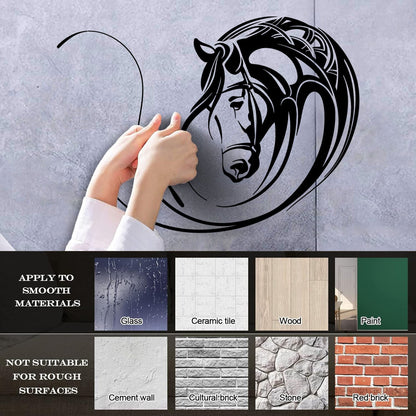 Fine Carving Stickers Abstract Animal Pet Horse Head Stable Art Decoration
