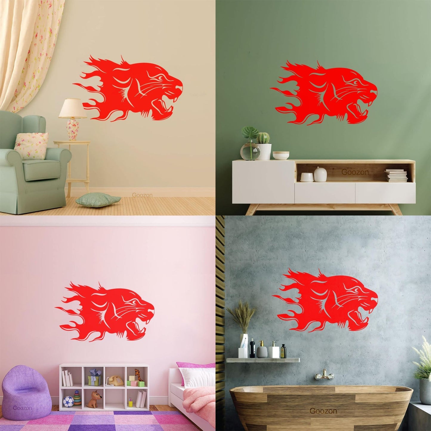 Wall Stickers Abstract Animal Predator Leopard Big Cat Head Wall Beautification