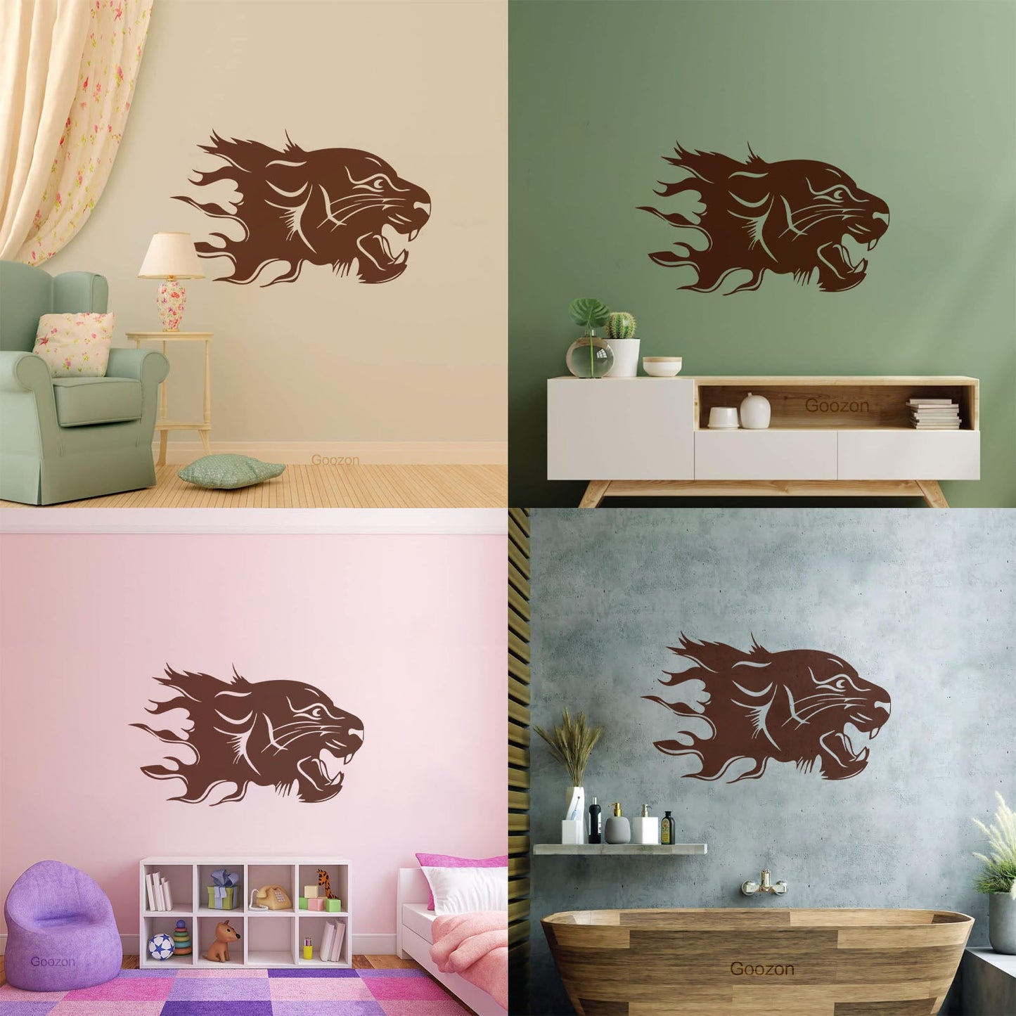 Wall Stickers Abstract Animal Predator Leopard Big Cat Head Wall Beautification