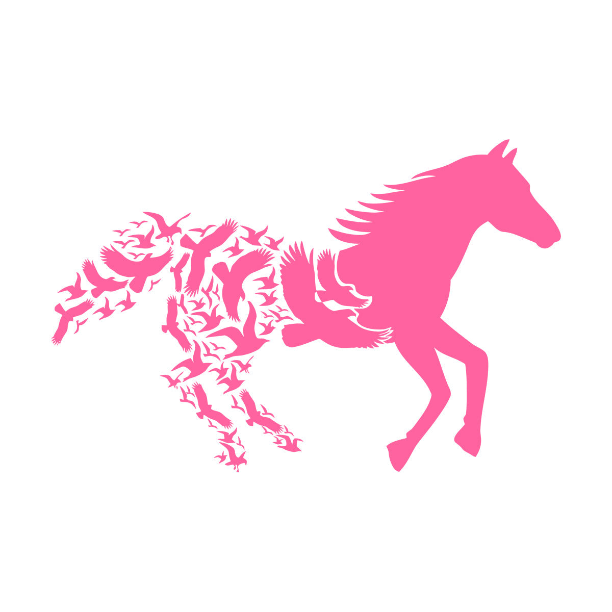 Fine Carving Decals Abstract Animals Galloping Horse Racing Birds Car Body Decoration