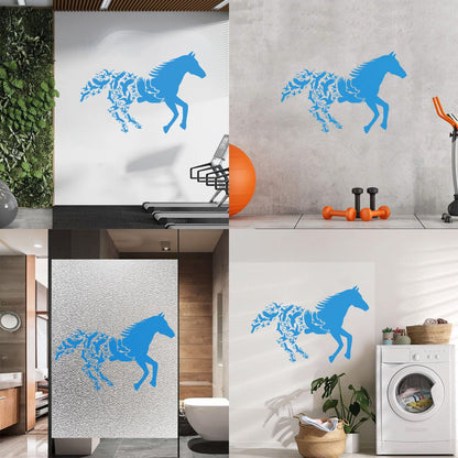 Fine Carving Decals Abstract Animals Galloping Horse Racing Birds Car Body Decoration