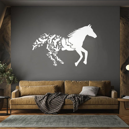 Fine Carving Decals Abstract Animals Galloping Horse Racing Birds Car Body Decoration