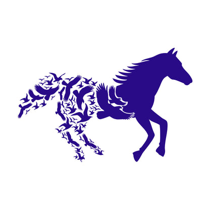 Fine Carving Decals Abstract Animals Galloping Horse Racing Birds Car Body Decoration