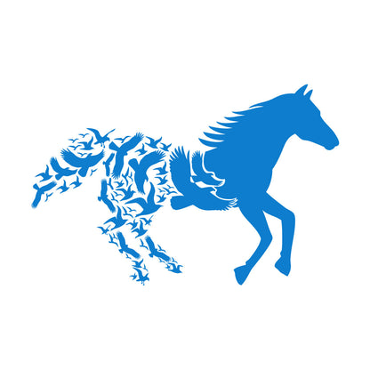 Fine Carving Decals Abstract Animals Galloping Horse Racing Birds Car Body Decoration