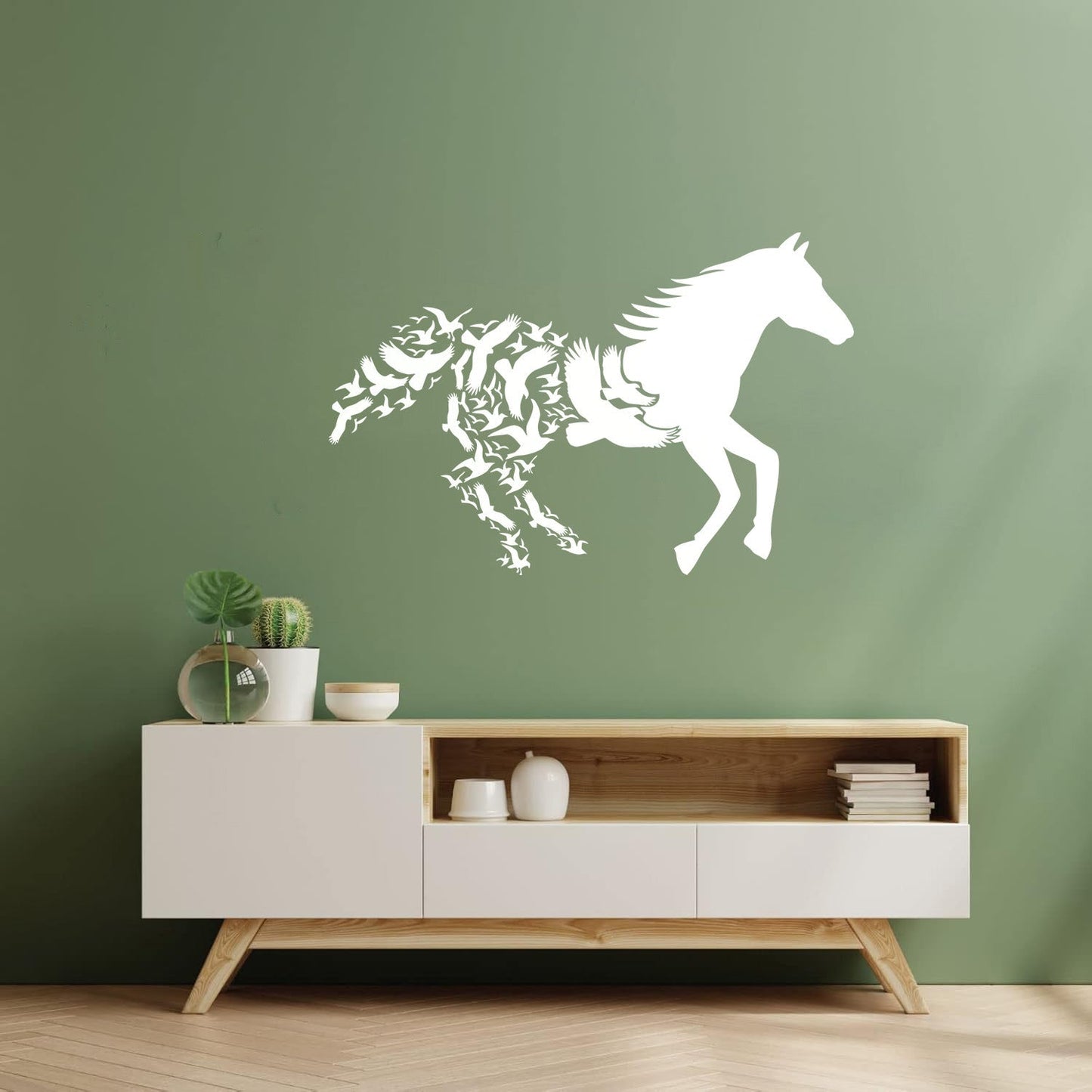 Fine Carving Decals Abstract Animals Galloping Horse Racing Birds Car Body Decoration