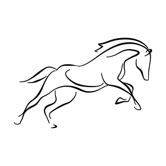 Vinyl Art Sticker Horse Abstract Animals Galloping Silhouette Window Decals