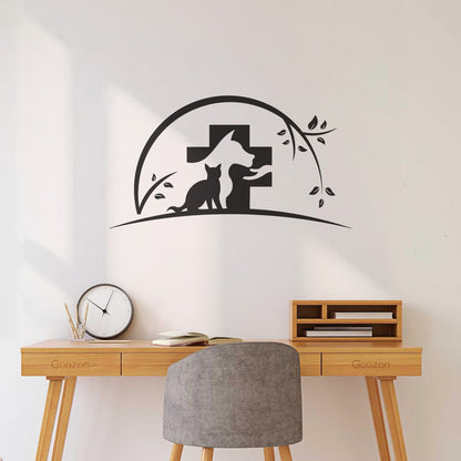 Lettering Stickers Animals Vet Pets Shop Veterinary Medicine Clinic Removable Without Leaving Glue