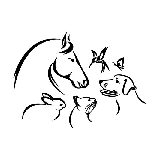 Wall Decals Paster Paper Abstract Animals Pets Veterinary Clinic Self Adhesive