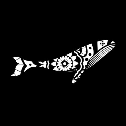 Vinyl Wall Stickers Abstract Animal Whale Floral Pattern Bathroom Do Not Damage The Wall Surface