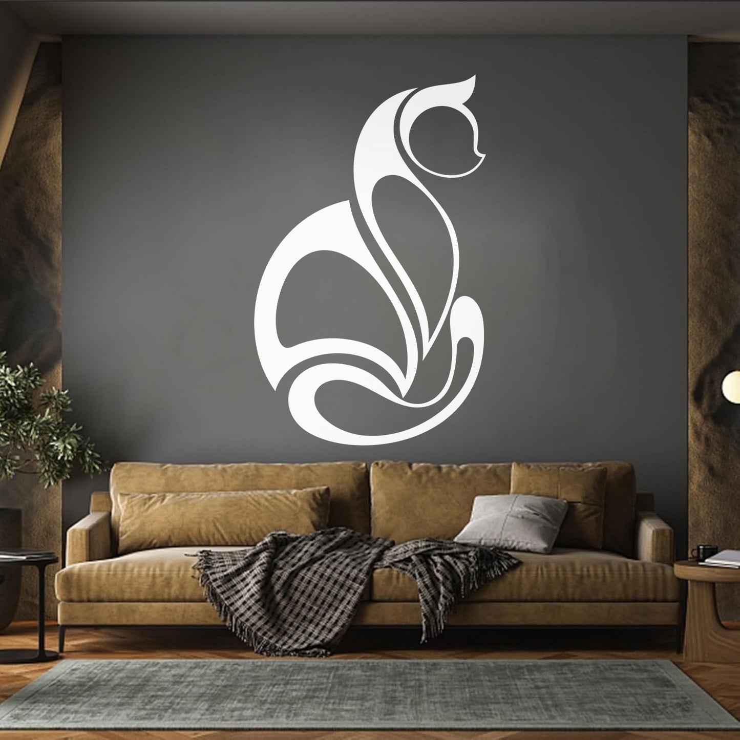 Abstract Cat Pet Animal Ation Wall Decals Multi Color Selection