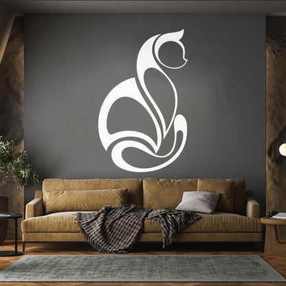 Abstract Cat Pet Animal Ation Wall Decals Multi Color Selection