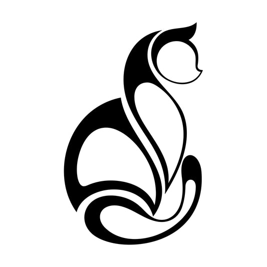 Abstract Cat Pet Animal Ation Wall Decals Multi Color Selection