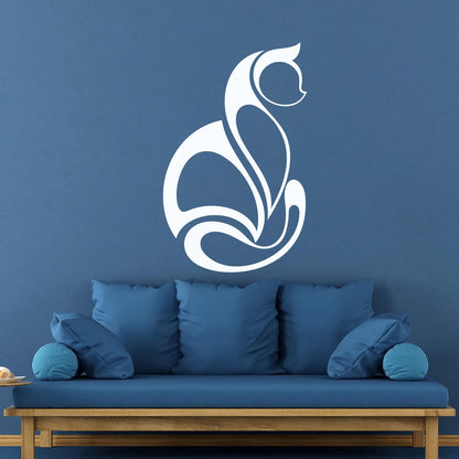 Abstract Cat Pet Animal Ation Wall Decals Multi Color Selection