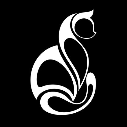 Abstract Cat Pet Animal Ation Wall Decals Multi Color Selection