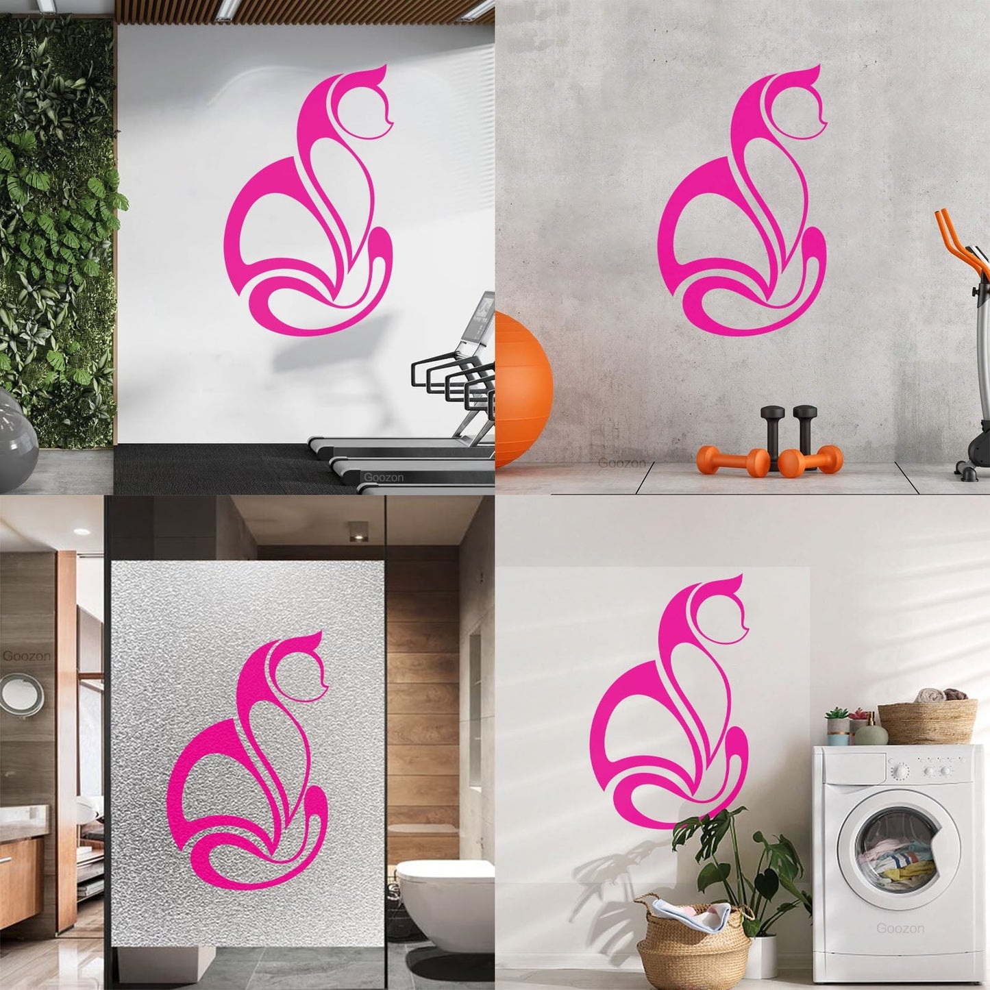 Abstract Cat Pet Animal Ation Wall Decals Multi Color Selection