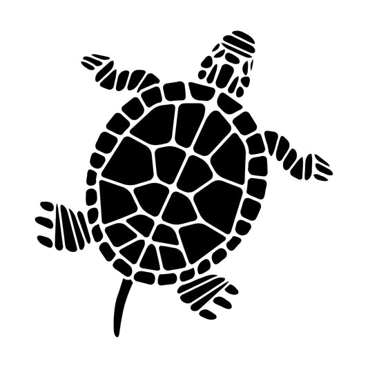 Vinyl Wall Decals Abstract Beach Style Land Turtle Animal Equipped With Transfer Film Kit