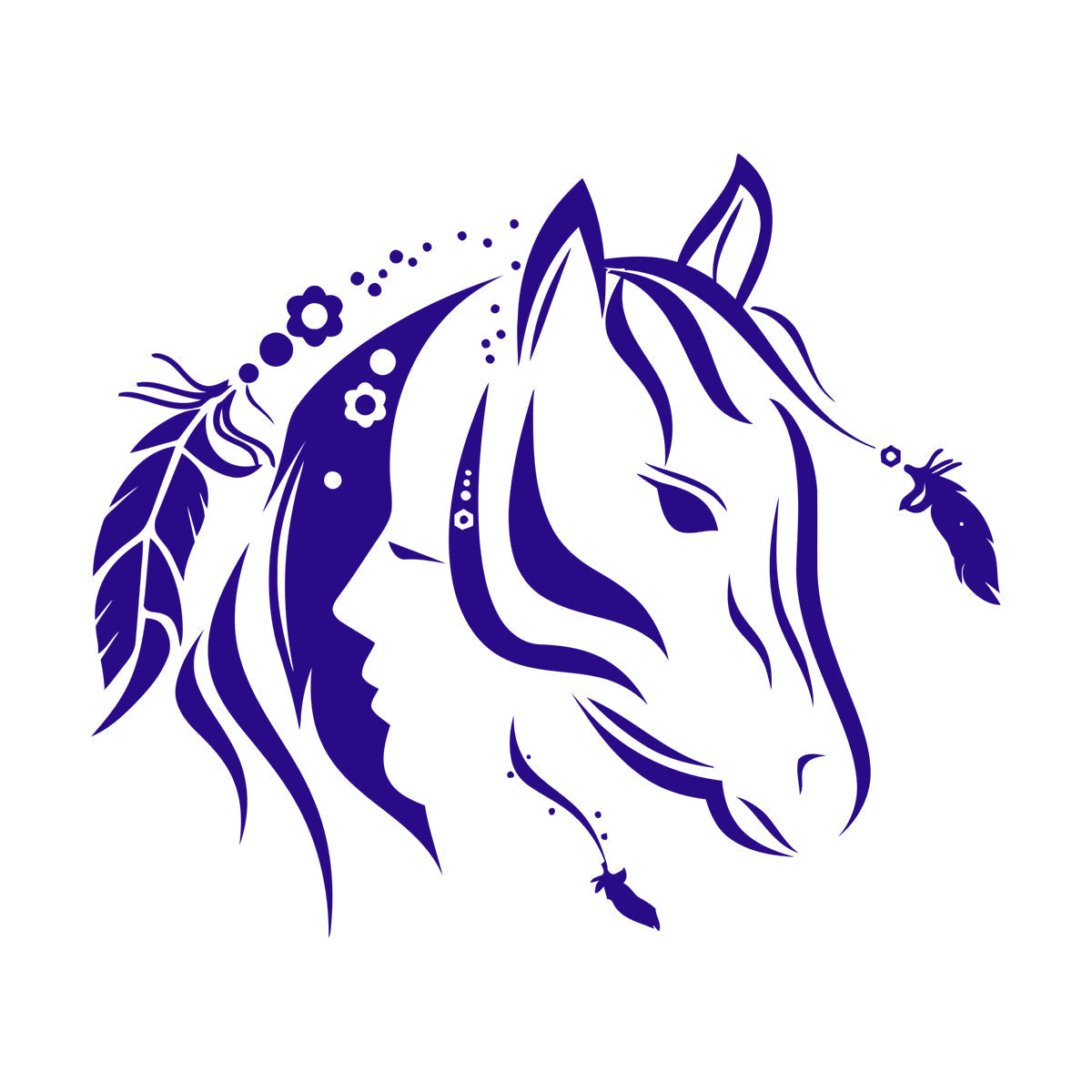 Abstract Beautiful Animal Horse Girl Bedroom Wall Stickers Paster Paper Multiple Size Options