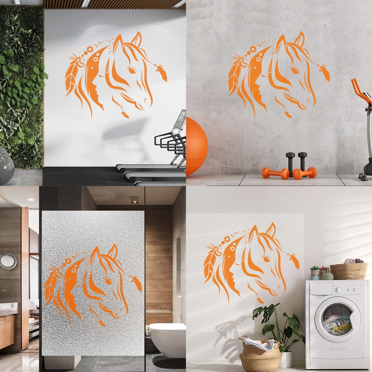 Abstract Beautiful Animal Horse Girl Bedroom Wall Stickers Paster Paper Multiple Size Options