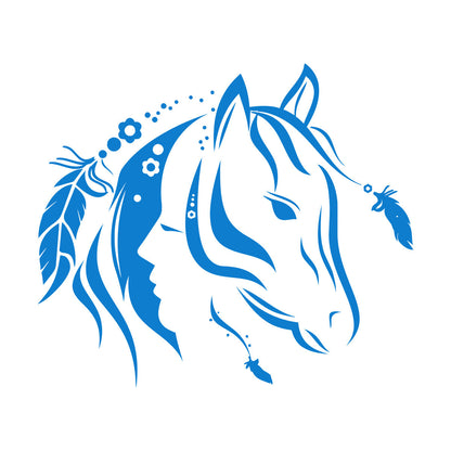 Abstract Beautiful Animal Horse Girl Bedroom Wall Stickers Paster Paper Multiple Size Options