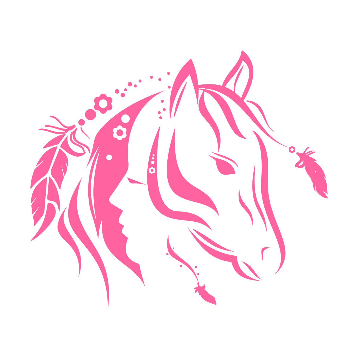 Abstract Beautiful Animal Horse Girl Bedroom Wall Stickers Paster Paper Multiple Size Options