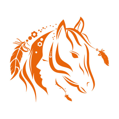 Abstract Beautiful Animal Horse Girl Bedroom Wall Stickers Paster Paper Multiple Size Options