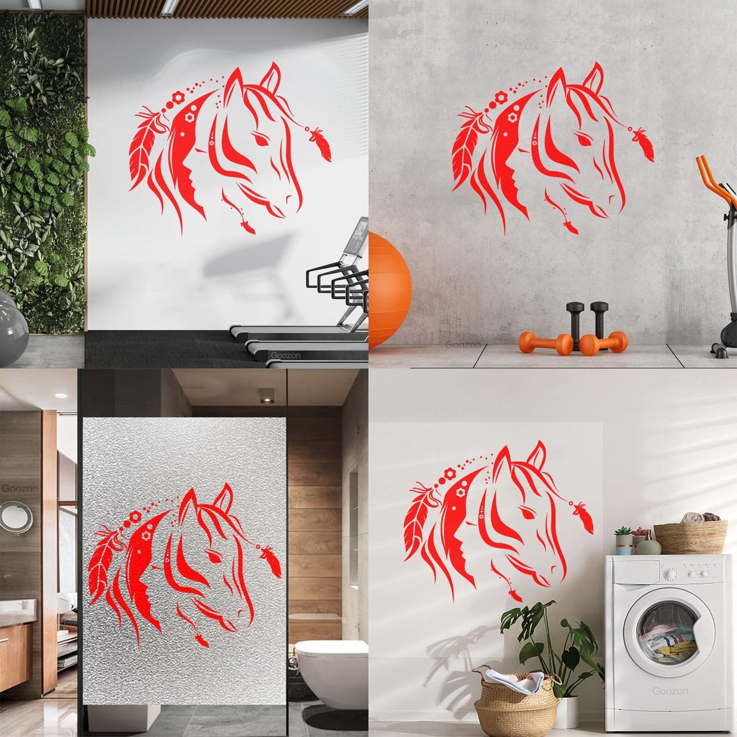 Abstract Beautiful Animal Horse Girl Bedroom Wall Stickers Paster Paper Multiple Size Options