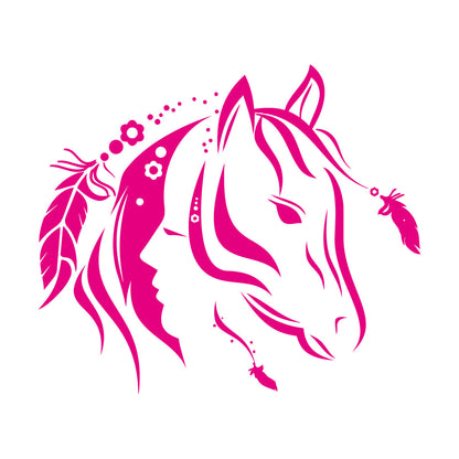 Abstract Beautiful Animal Horse Girl Bedroom Wall Stickers Paster Paper Multiple Size Options