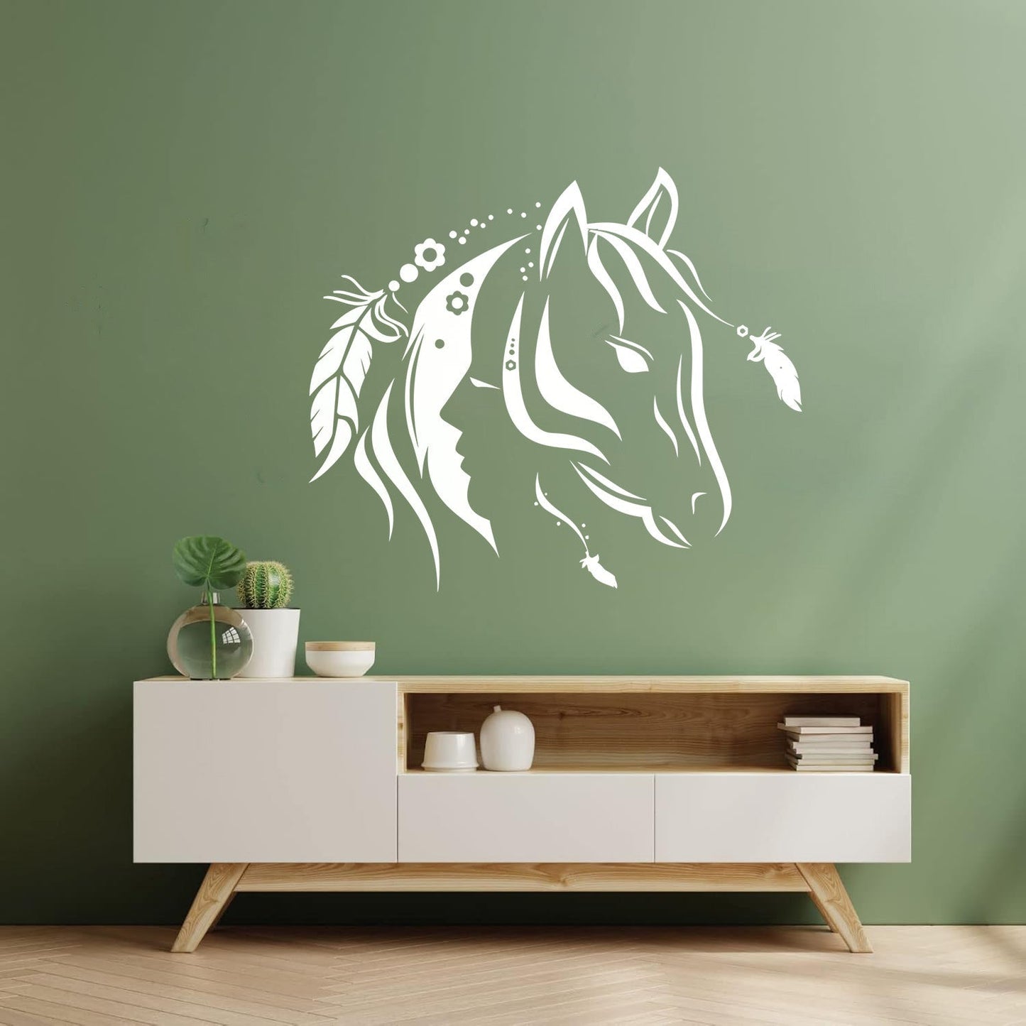 Abstract Beautiful Animal Horse Girl Bedroom Wall Stickers Paster Paper Multiple Size Options