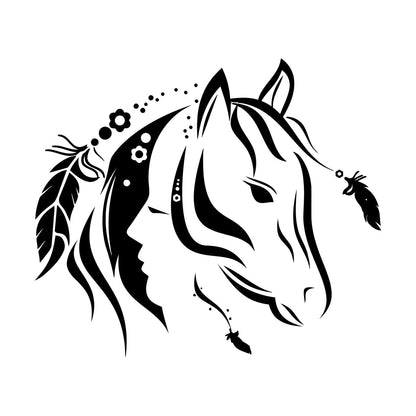 Abstract Beautiful Animal Horse Girl Bedroom Wall Stickers Paster Paper Multiple Size Options