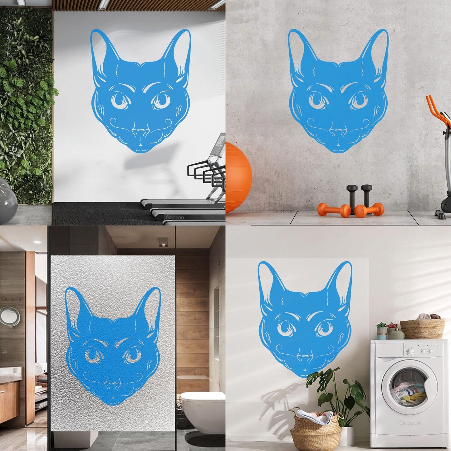 Abstract Cat Head Mustache Pet House Animal Lettering Decals Car Body Decoration