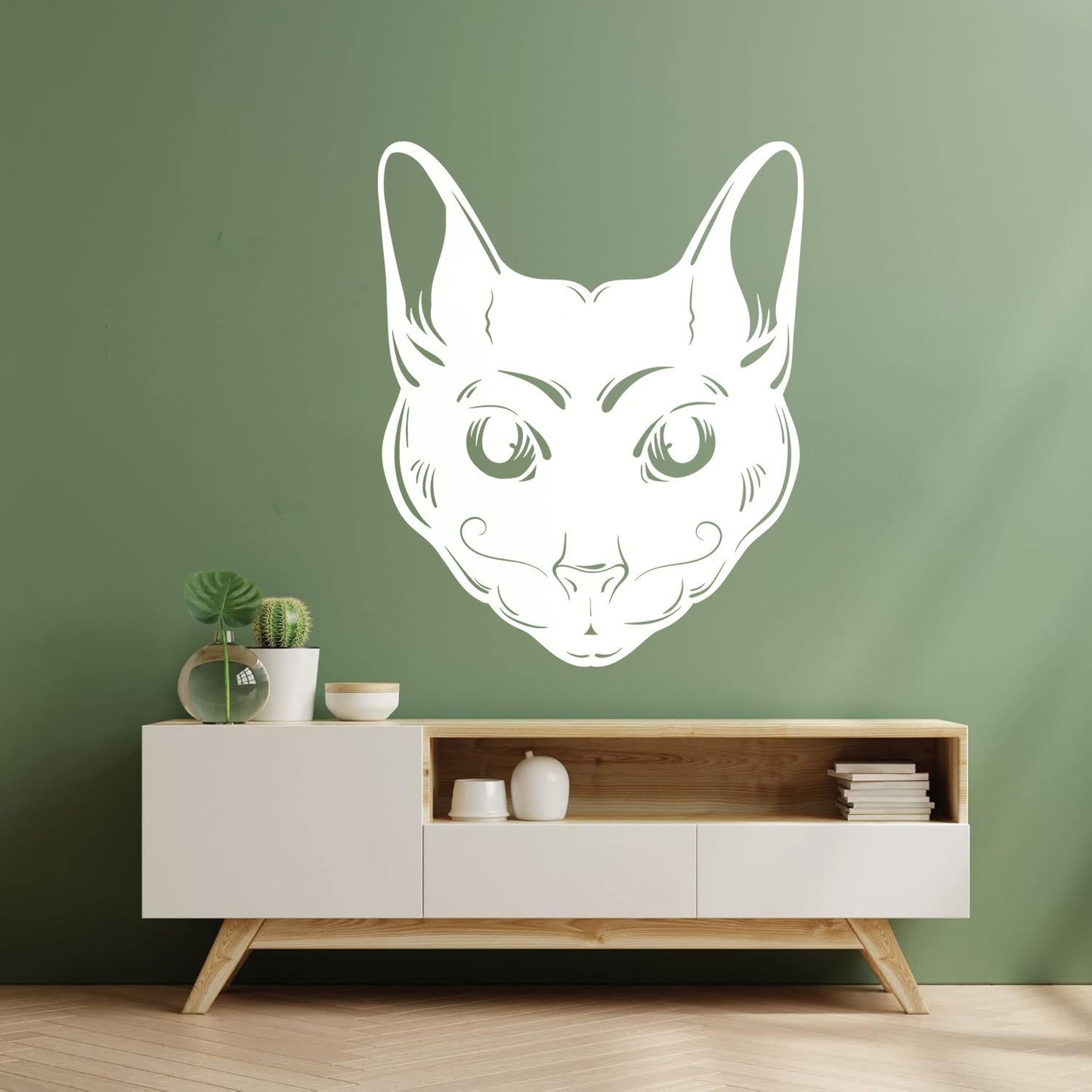 Abstract Cat Head Mustache Pet House Animal Lettering Decals Car Body Decoration