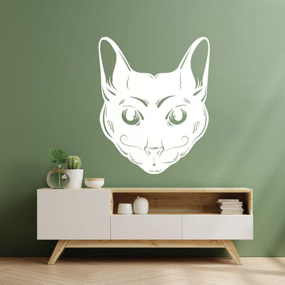 Abstract Cat Head Mustache Pet House Animal Lettering Decals Car Body Decoration