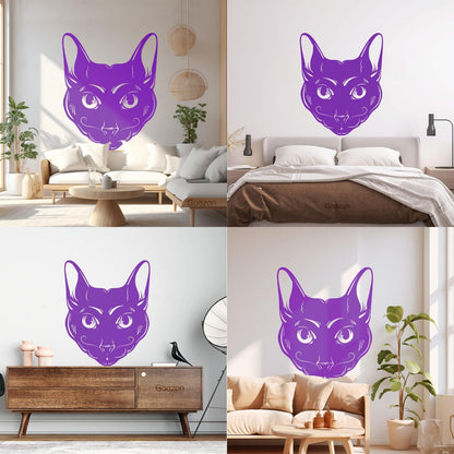Abstract Cat Head Mustache Pet House Animal Lettering Decals Car Body Decoration