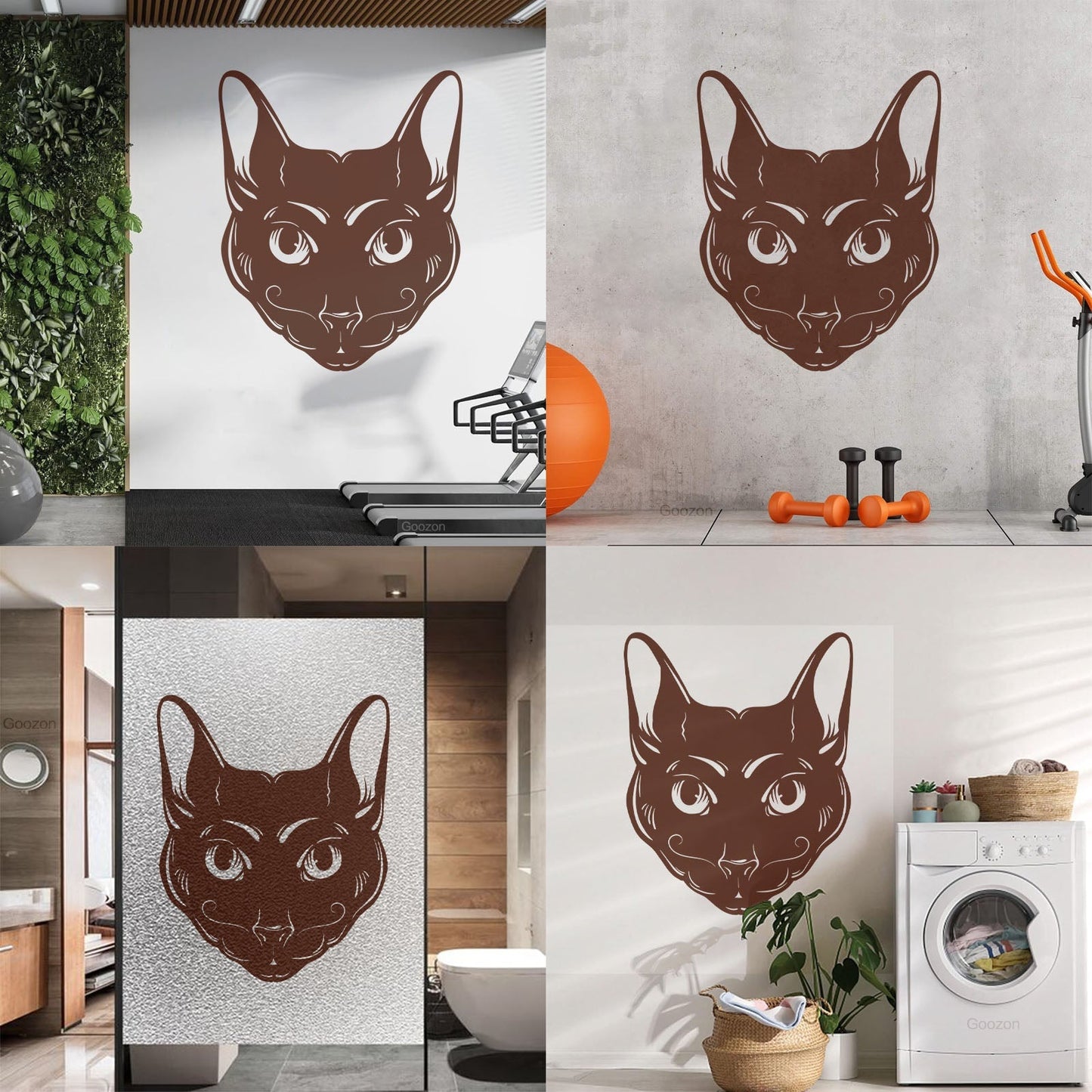 Abstract Cat Head Mustache Pet House Animal Lettering Decals Car Body Decoration