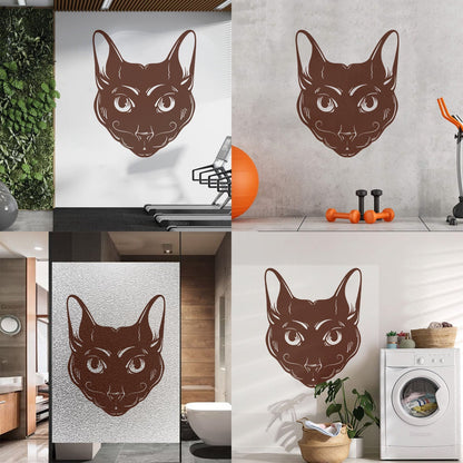 Abstract Cat Head Mustache Pet House Animal Lettering Decals Car Body Decoration