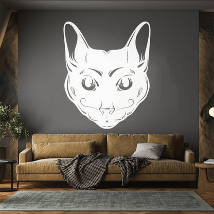 Abstract Cat Head Mustache Pet House Animal Lettering Decals Car Body Decoration